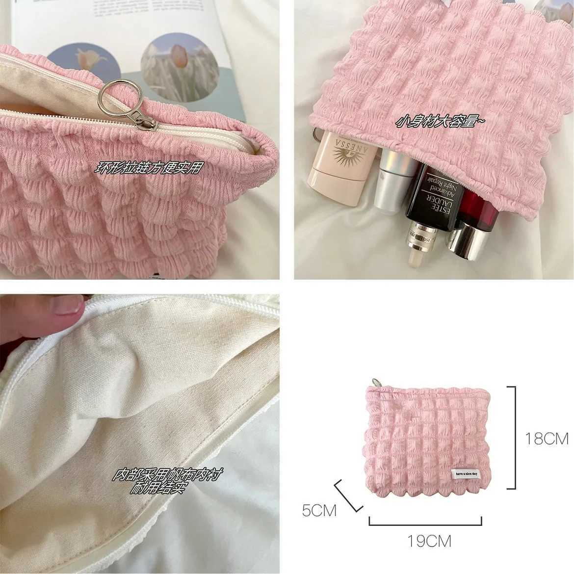 Candy Color Bubble Design Large Capacity Makeup Bags for Women Cartoon Series Cosmetic Case Travel Storage BagsW251021