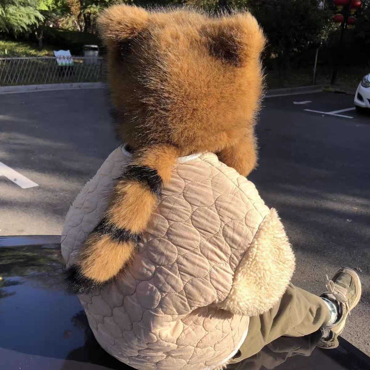 Winter Warm Cute Little Raccoon Hat Parentchild Hat Fashion Versatile Northeast Faux Fur Raccoon Fur Feng Hat H251020