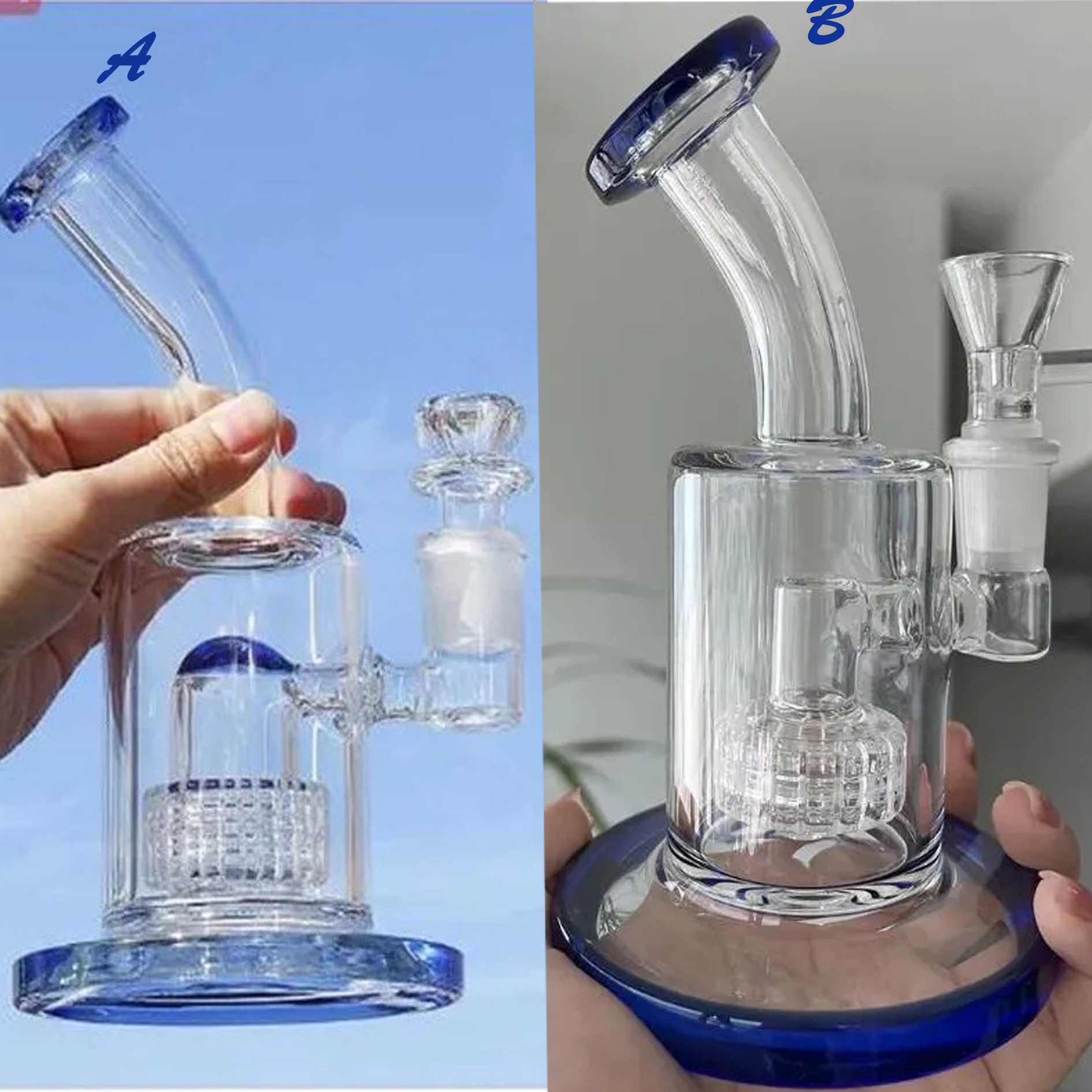 Samll Glass Bong Hookahs Heady Glass Water Bongs Smoking Glass Water Pipes Bubbler Matrix perc mini oil accessory with 14mm bowl