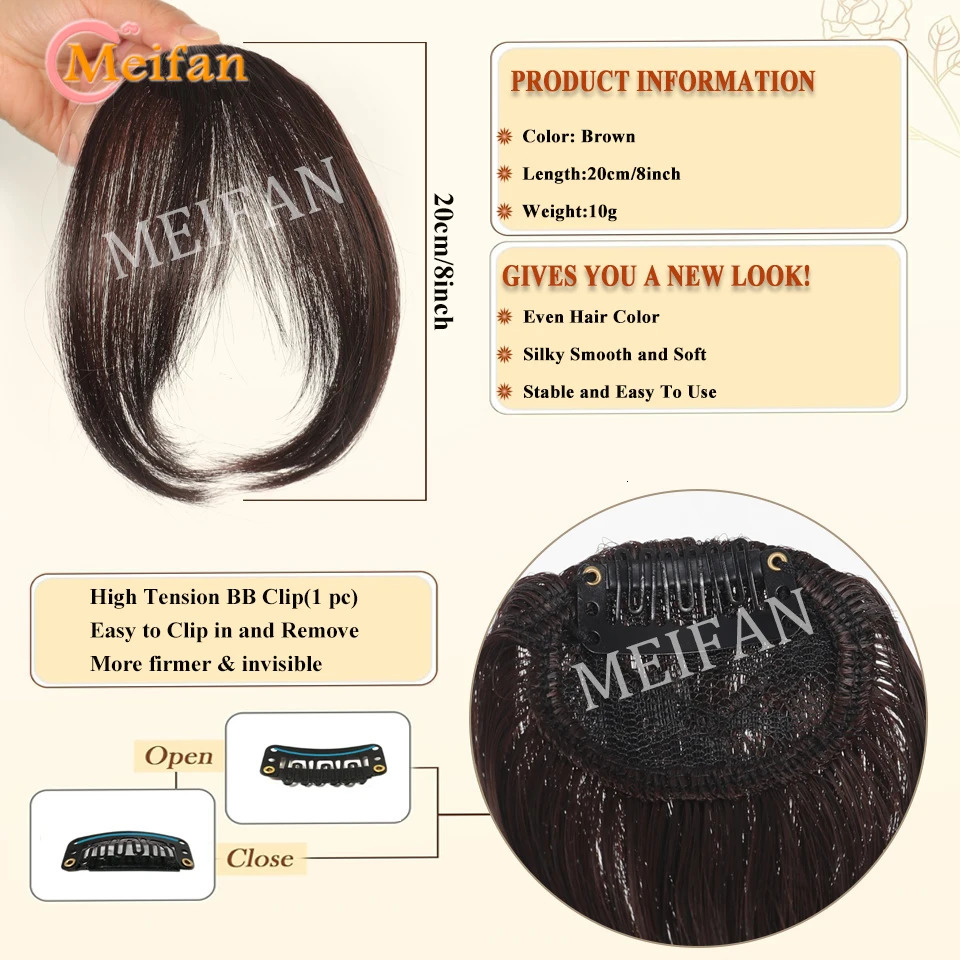 Lightweight Air Bangs Middle Part Natural Front Forehead Invisible Hair Patch Round Face French Bangs Fake Bangs For Women 251014
