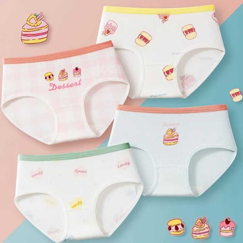 4PCS Kids Cotton Soft Antibacterial Briefs for Girls Cute Print Panties Breathable Comfort Knickers 3y Young Children Underwear J251021
