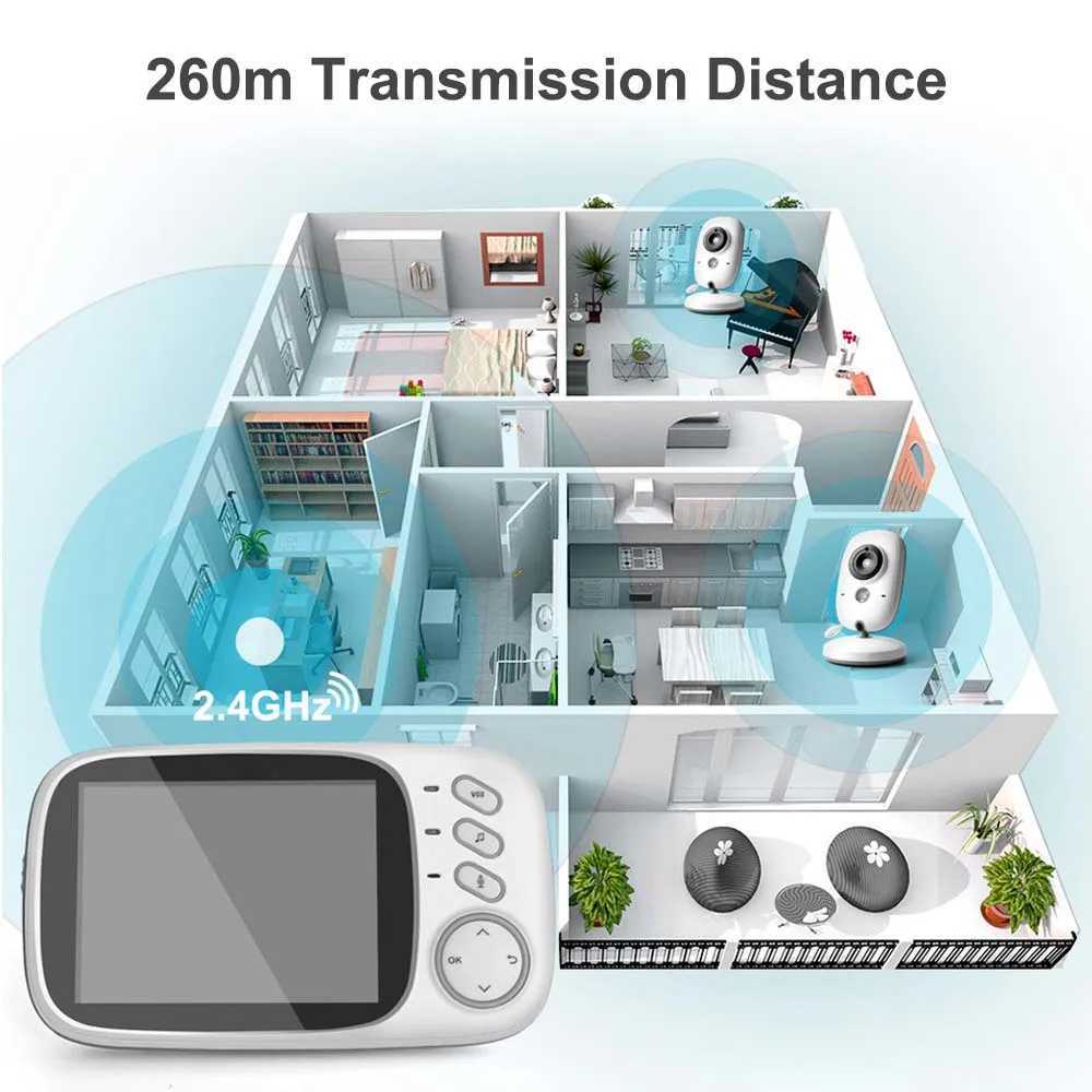 Video Baby Monitor 32 Inch Display Babyphone Night Vision Surveillance Camera With Temperature display Screen Lullaby VB603 J251121