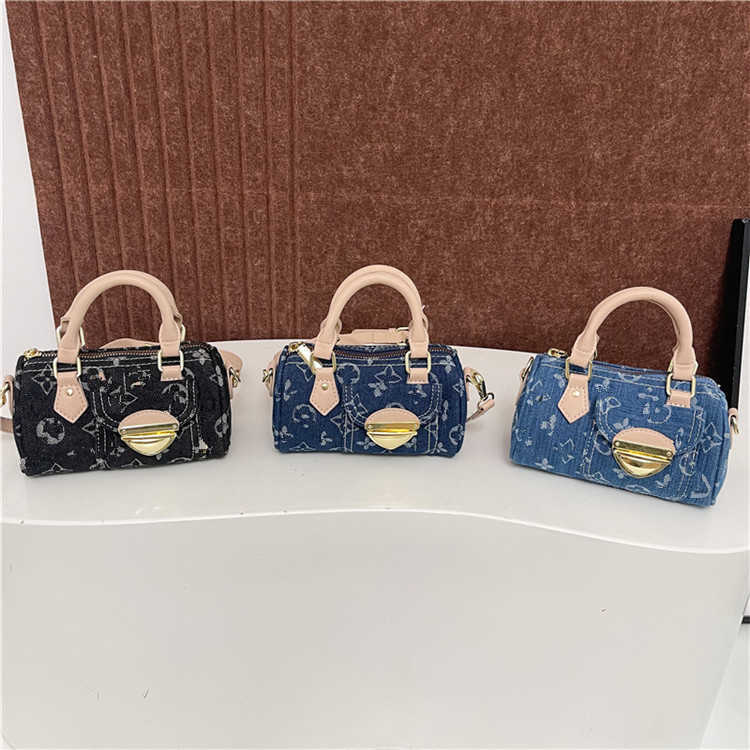 Denim Bowling New Trendy Fashionable Versatile Crossbody Shoulder Handbag Pillow Bag for Women