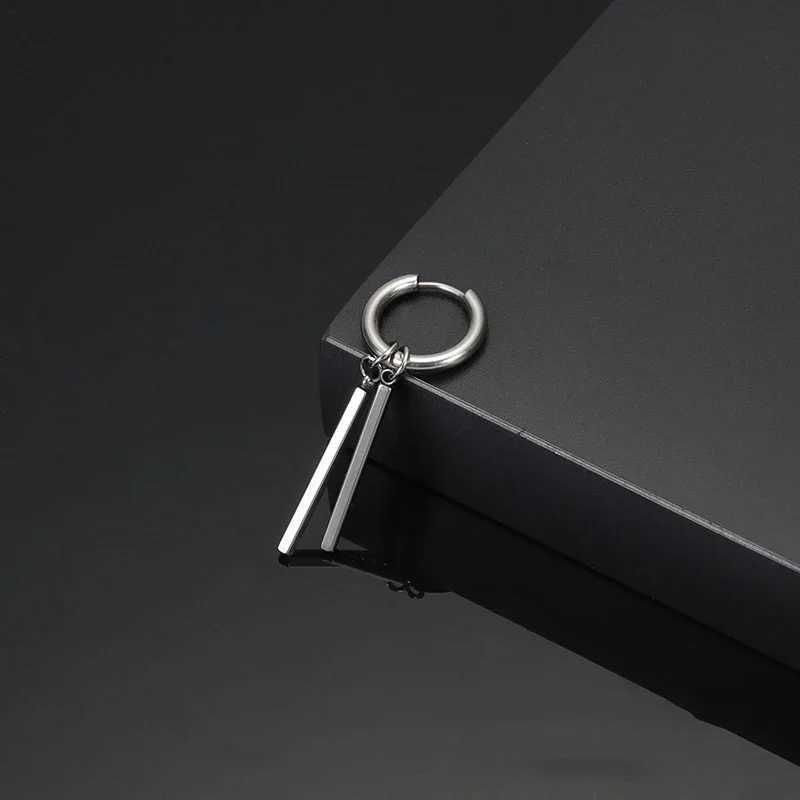 Jewelry Titanium Steel Punk Cool Men Women Ear Clip Stud Earrings Long Stick Pendant Fashion Hip Hop Drop Party Earring J2510211