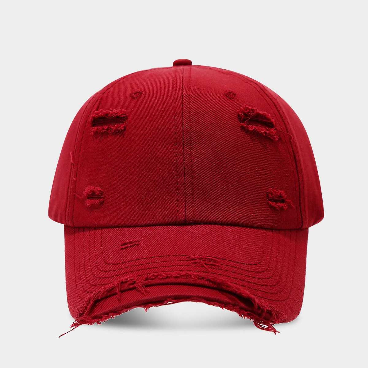 Fashion Distressed Cotton Baseball Cap Unisex Trendy Vintage Plain Duckbill Cap Hat Trend H251020