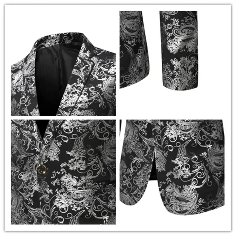 Blazer Mens Jacket Fashion Business Handsome British Style Casual Slimfit Print Wedding Work Chick At The Bar Blazers 251021