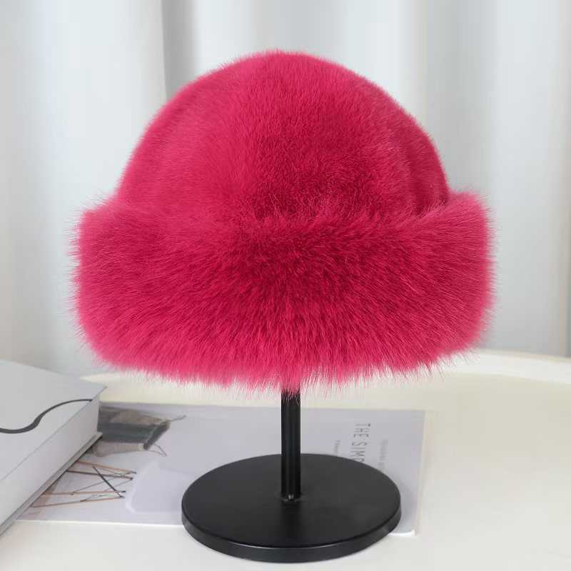 New Label Hat for Women Thickened and Warm for Autumn and Winter Ear Protection Imitation Mink Fur Plush H251020