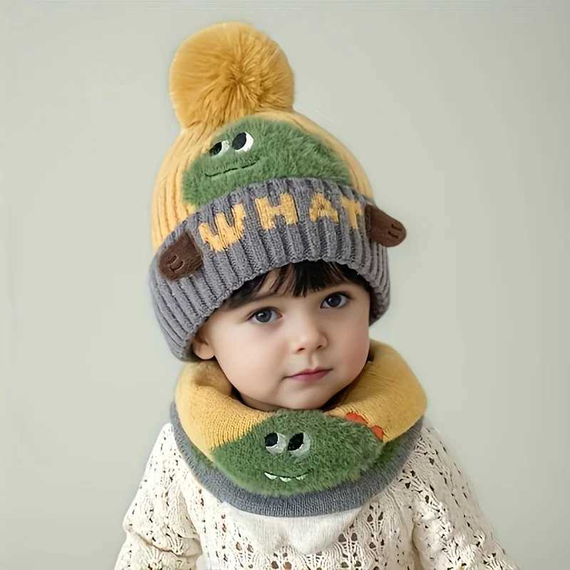 Hat Autumn and Winter Youngsterss Thickened Warm Ear Protection Hat Scarf Windproof and Coldproof Hooded Hat 38 Years Old J251021