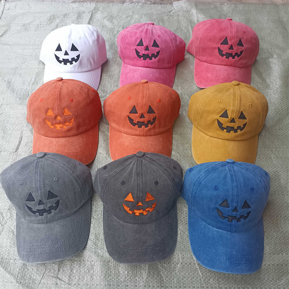 Halloween Baseball Cap Pumpkin Embroidery Duckbill Cap Costume Accessory Casual Street H251020