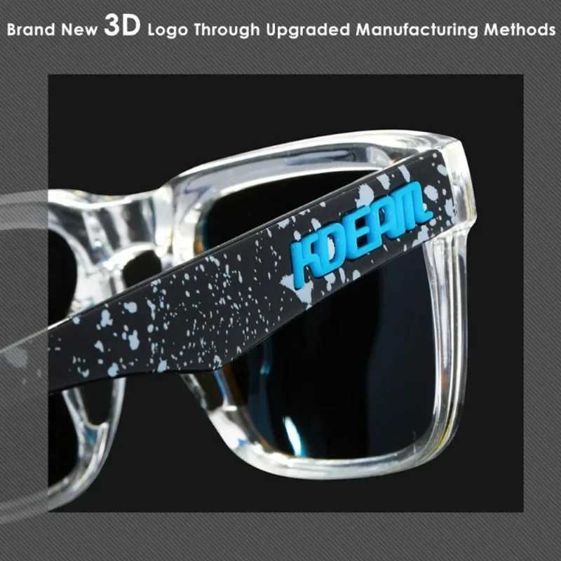 New KDEAM Brand High Quality Square Sunglasses for Men Sports Polarized Sun Glasses 2025 Reflective Coating Colorful Lens UV400 J251114