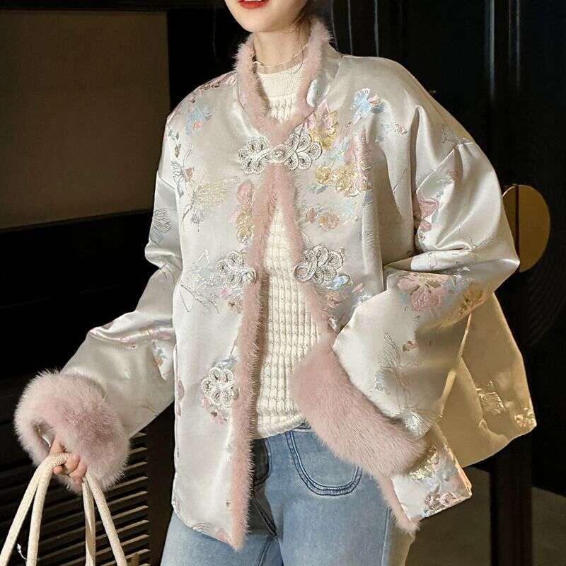 Style Coat Women's New Chinese Aesthetic Fashion Cotton - Warm Thickened Traditional Pattern Loose Fit Autumn Winter Trendy Outerwear