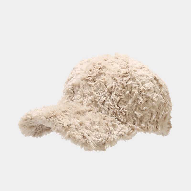 Plush Baseball Cap for Women Autumn and Winter Fashionable Duckbill Cap Celebrity Thickened Warm Skinfriendly Comfortable Hat H251020