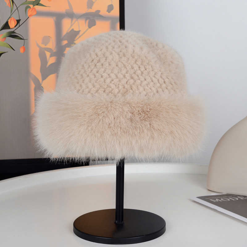 Plush Hat for Women Autumn and Winter Coldproof Bucket Hat Ear Protection Hat Faux Fox Fur Fisherman Hat Fluffy Windproof Trendy Hat H251020