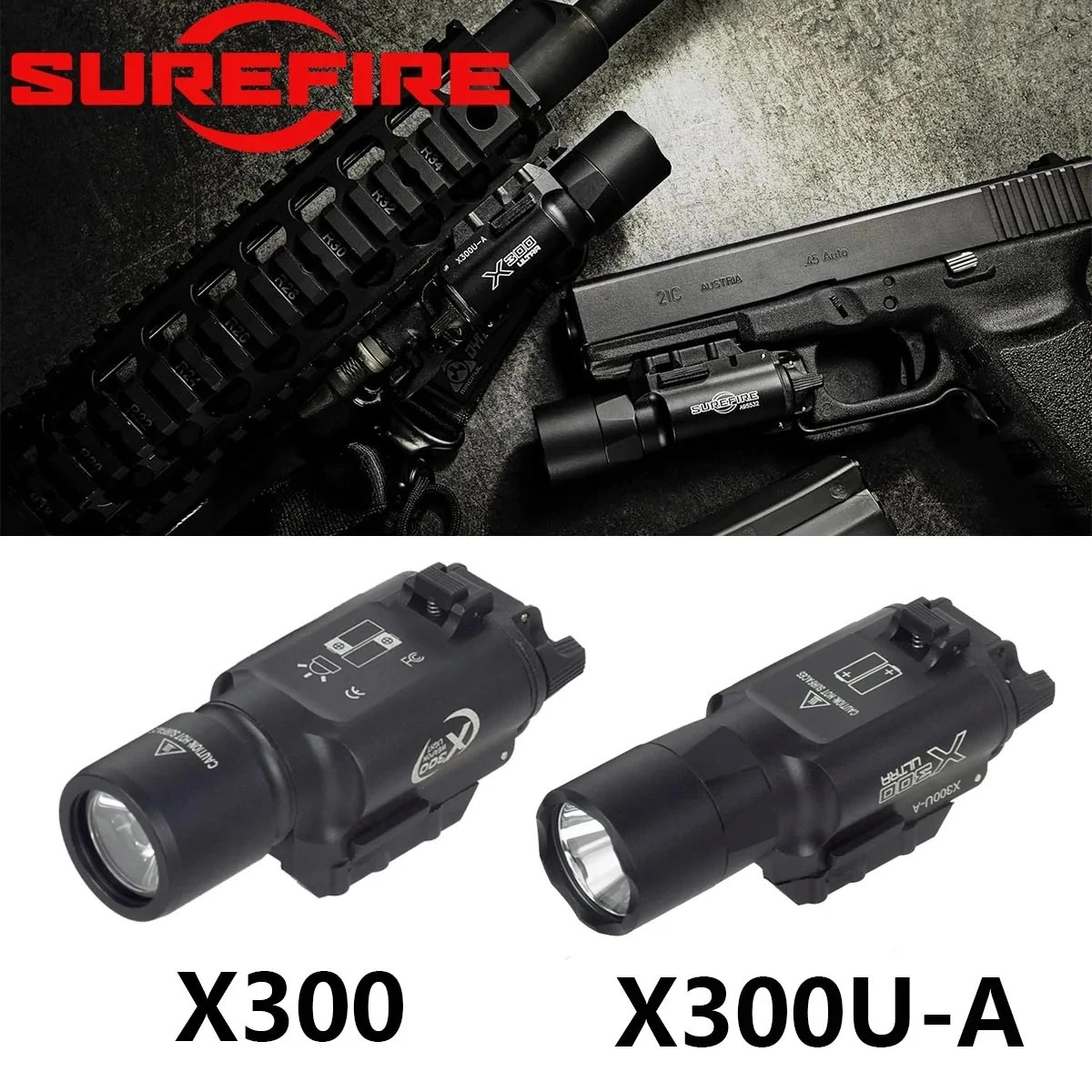 X300 X300U X300UA Ultra Metal Airsoft Weapons Pistol Light Hanging Hunting Flashlight 251020