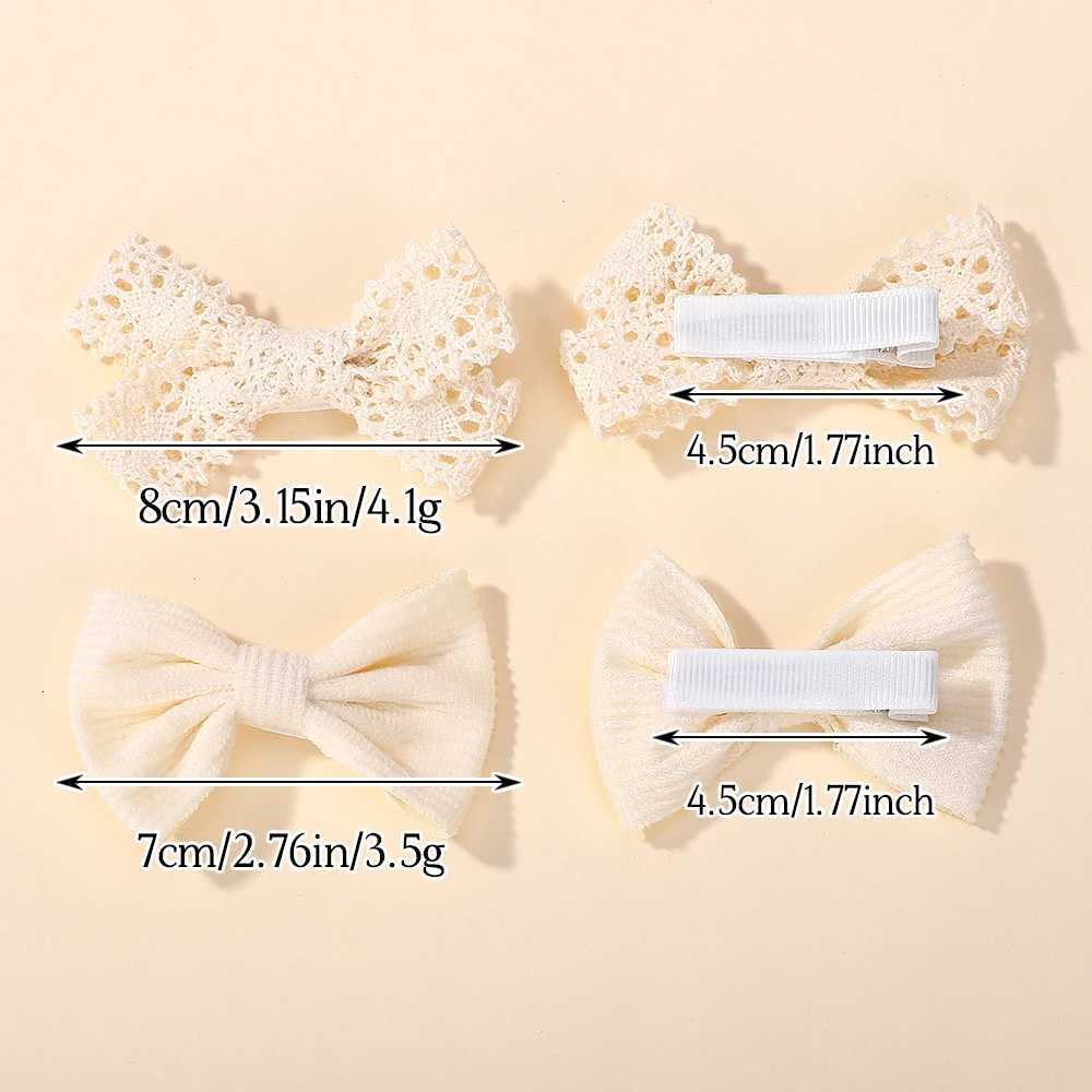 4PcsSet Solid Color lace Hair Clips for Girls Handmade Velvet Bowknot Baby Hairpins Headwear Hair Accessories WholesaleW254021