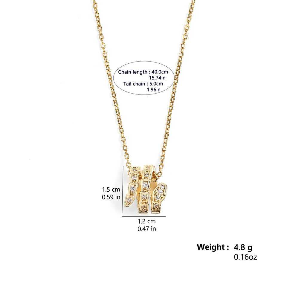 Yupsk Niche Design AAA Zircon Snake Bone Shaped Pendant Necklace Exquisite Brass Chain Charm Jewelry Gift for Women11 D251021