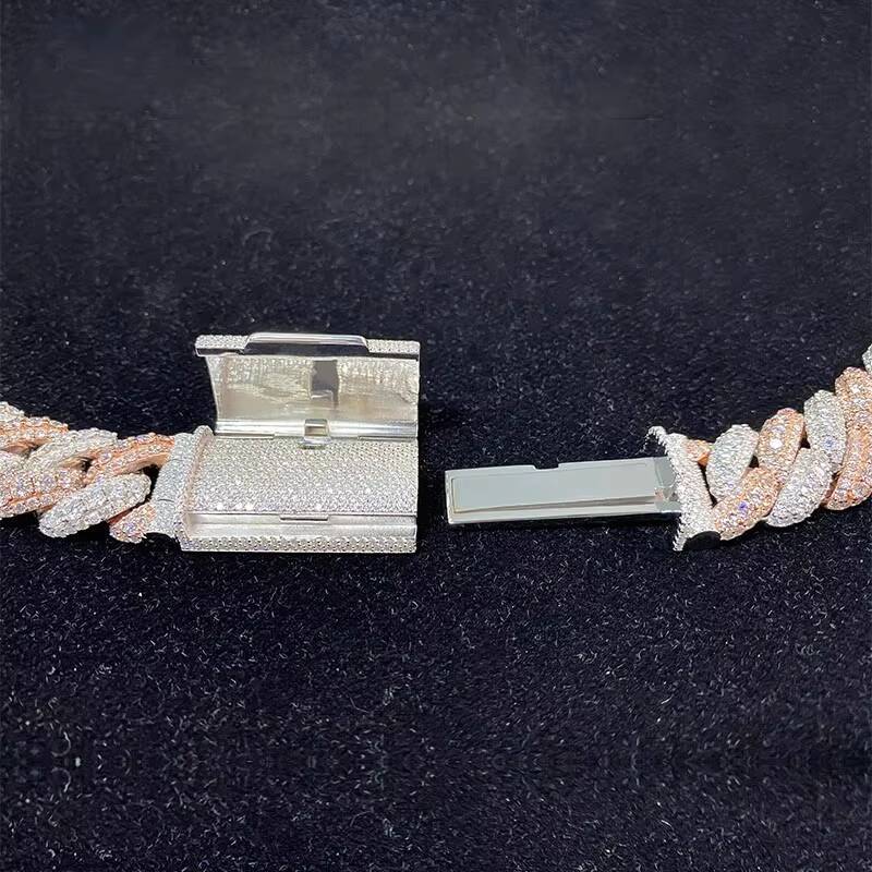 14K Rose Gold VVS Moissanite Diamond Chain High Quality Customized Cuban Chain GRA Certified Hip Hop Wedding Jewelry for Men