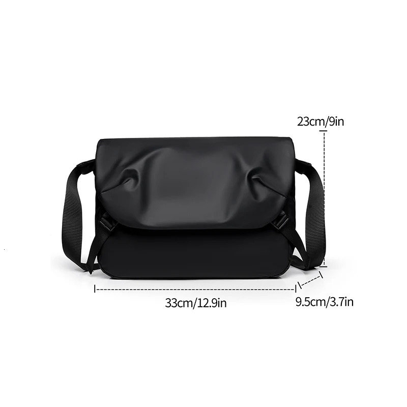 Minimalist Black Mens Shoulder Bag Male High Quality Waterproof Briefcase Crossbody Business Style Messenger Bags for Men 251014
