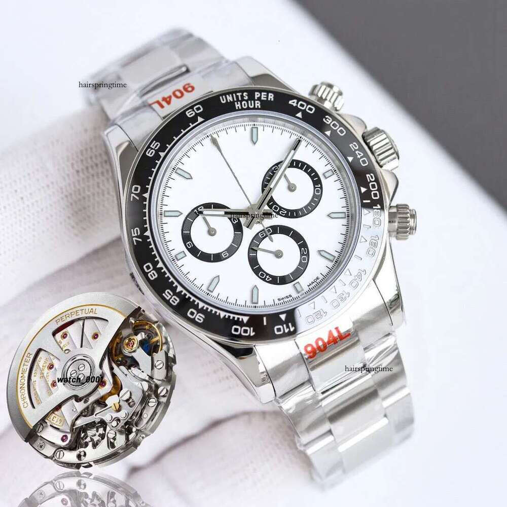 mens 126500 new fashion 40mm fine steel case strap sapphire glass mirror ceramic bezel Clean watch 4131 automatic nical movement