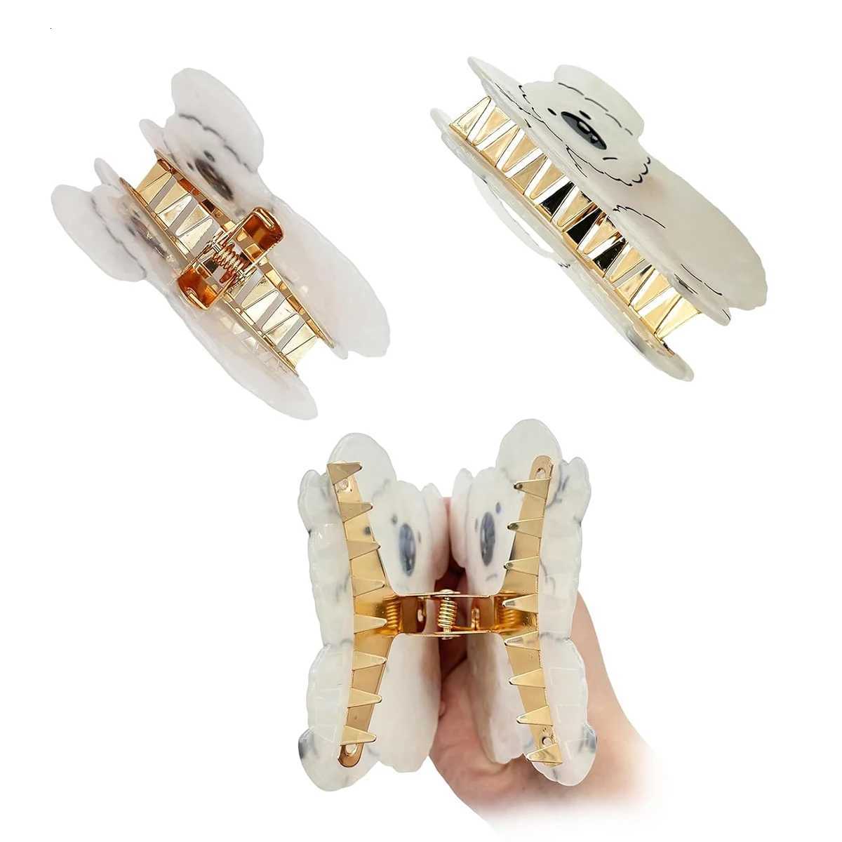 1pc Koala Womens Cute hair clip Fun Animal acetate hair clip Nonslip hair clip for thick hair Womens hair accessoriesW254021