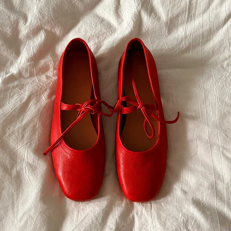 size 3443 women real leather Shoes For casual low heels shoes classic flats shoes spring office lady Footwear 251017