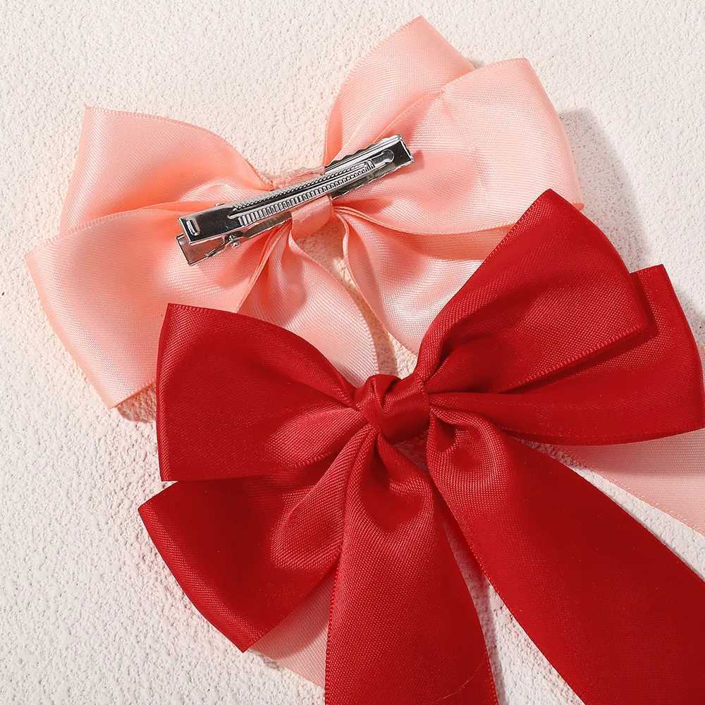 1pc Cheer Up Bowknot Hair Clips for Girl Solid Color Ribbon Bows Hairpins Hairgripe Kids Boutique Hair Accessories WholesaleW254021