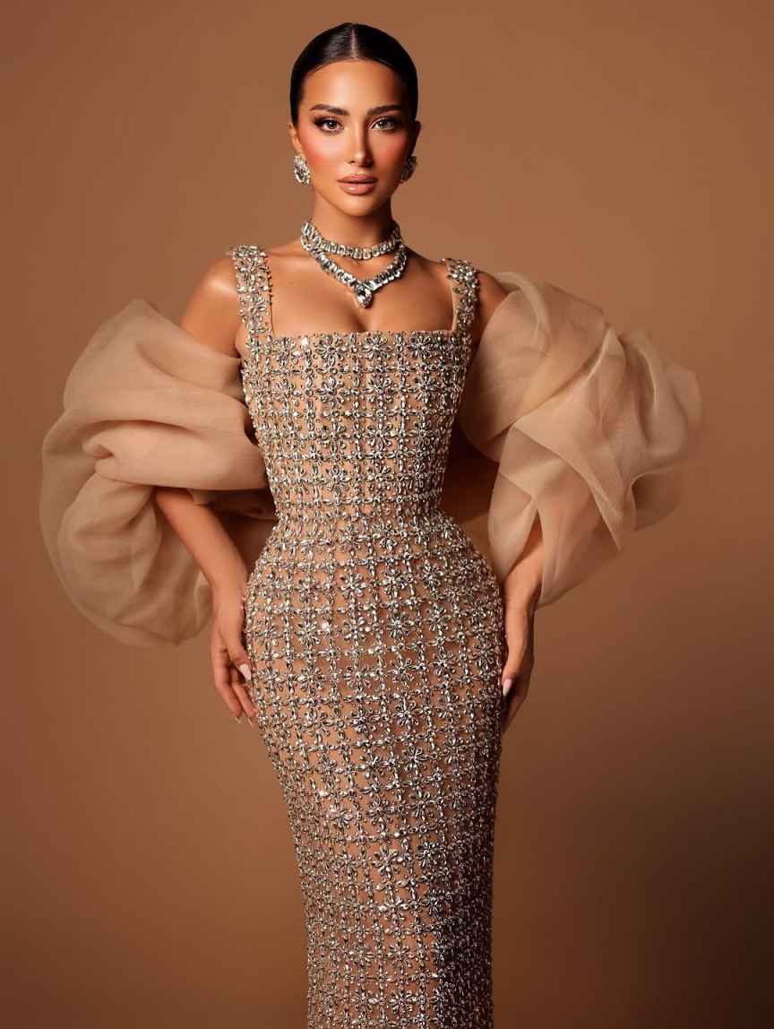 Gorgeous Evening Dresses Mermaid Square Neck Rhinestones Crystals Formal Occasion Backless Evening Gowns Prom Dresses Custom Made Vestidos de noche