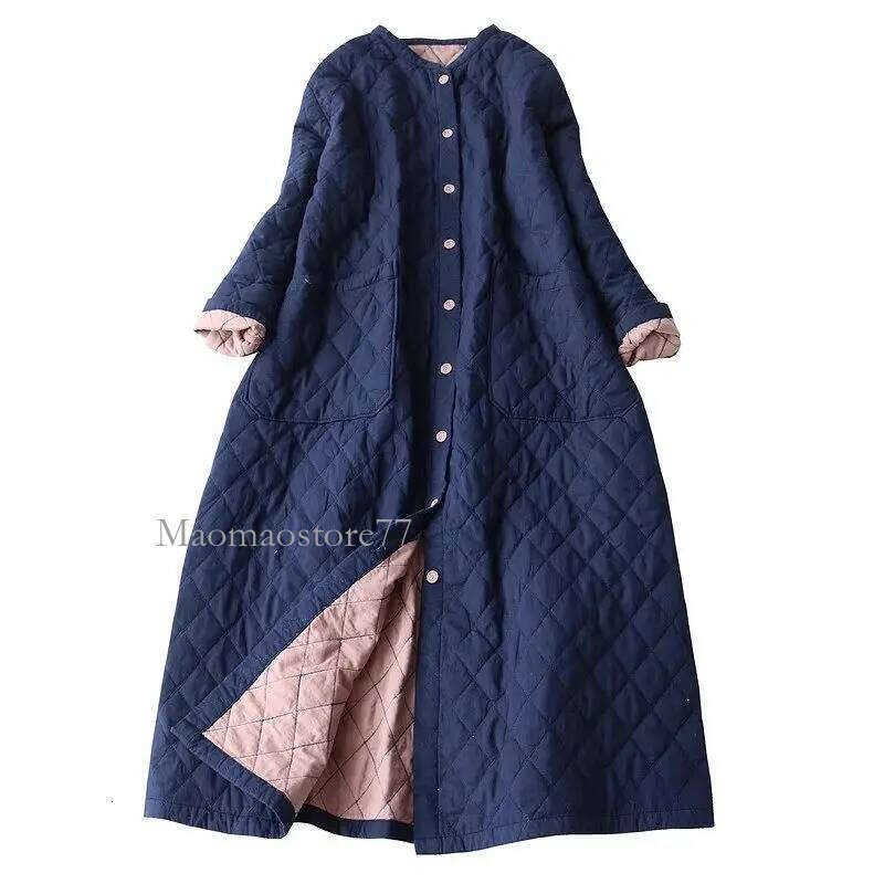 Thin Style Long Cotton Jacket Casual Versatile Commuting Solid Color Oversized Loose Fit Full Sleeve Women Quilted Coat goose coat women