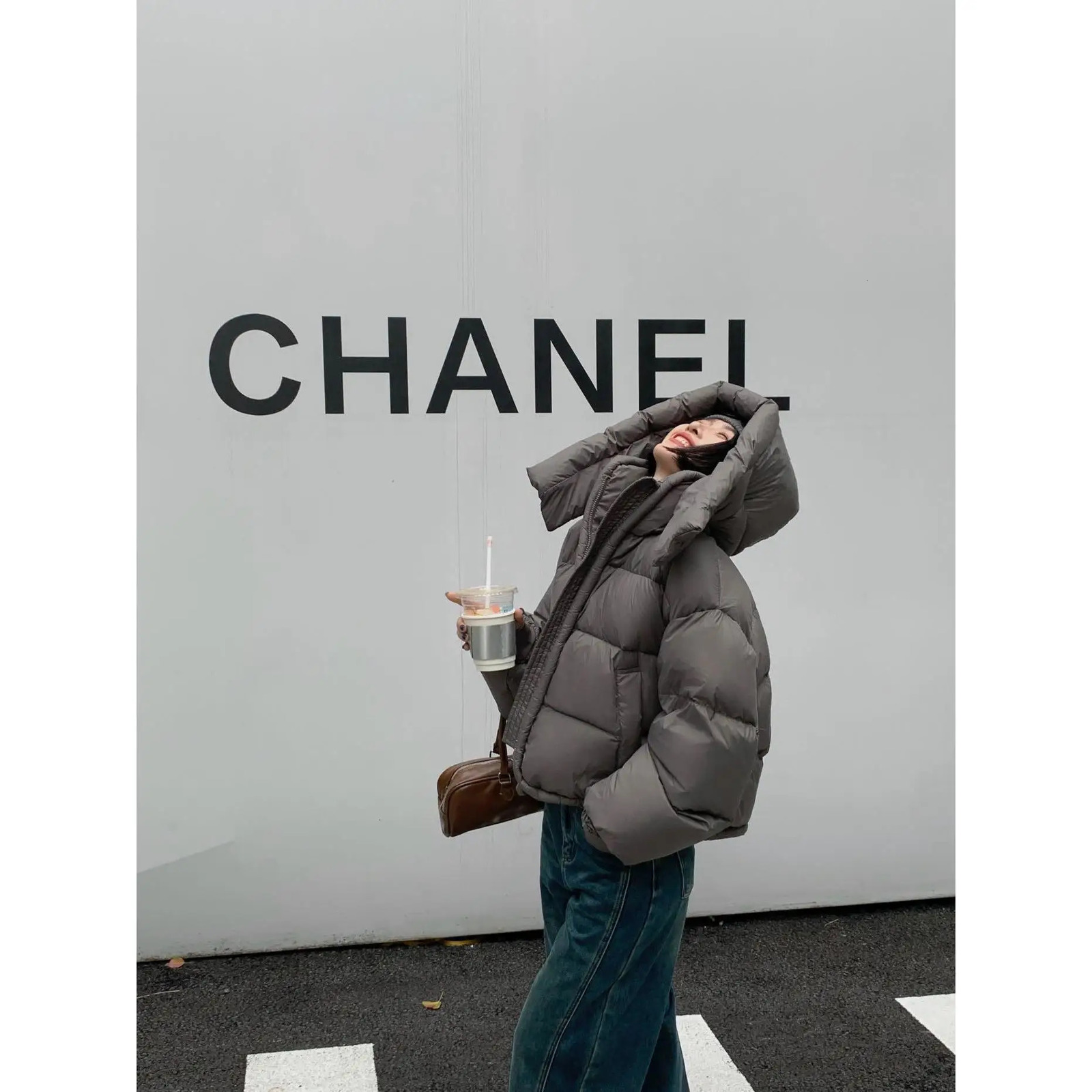 Coat Korean Version Loose Fit Lapel Hooded Women Winter Premium Thickened Warm Bread Jacket 251021