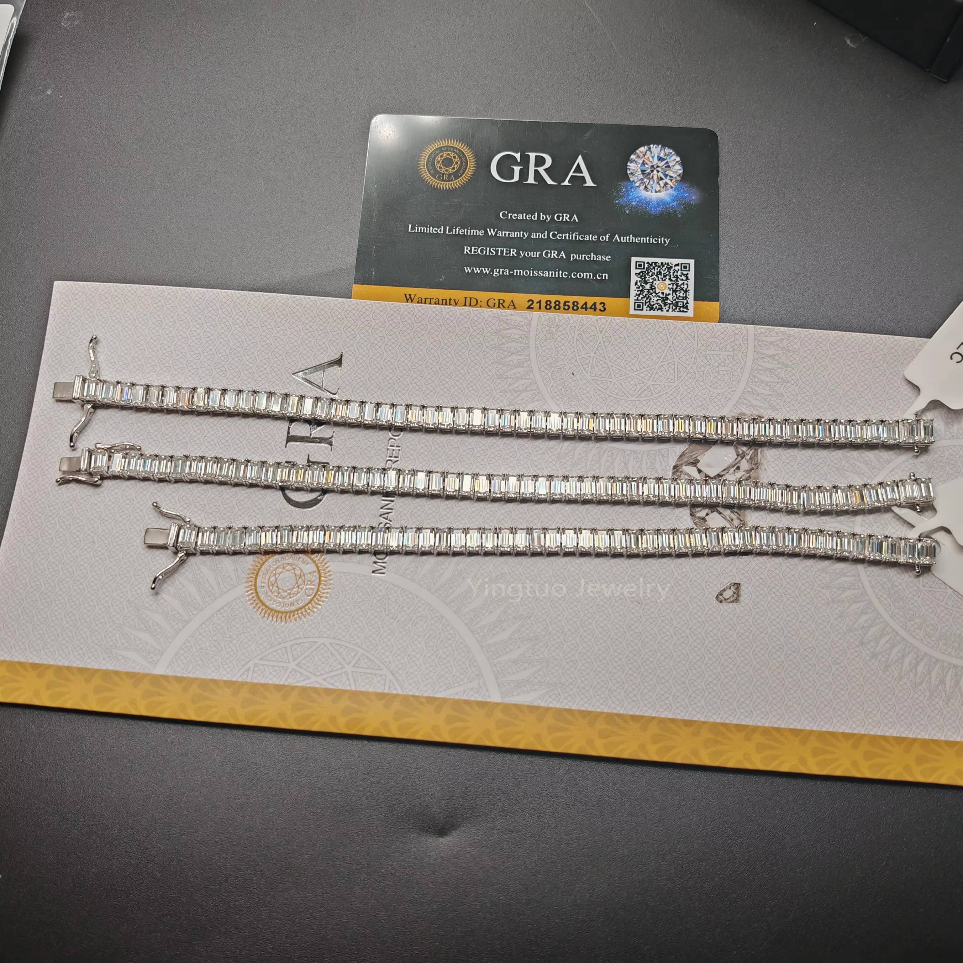 Hot Sell Ice Cut D Color VVS Moissanite Tennis Chain Necklace Bracelet 925 Sterling Silver Moissanite Chain