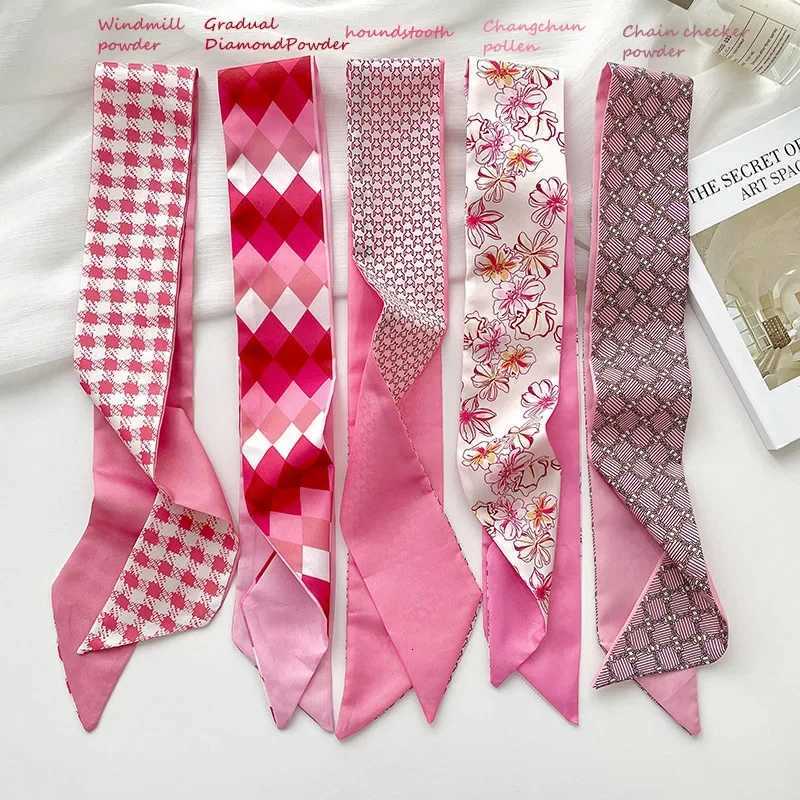 5pcsset Series Silk Satin Scarf Wen Cloth Hair Bands dr Accories Lady Scarves Ribbon Neck Ties for Bag HandW251021