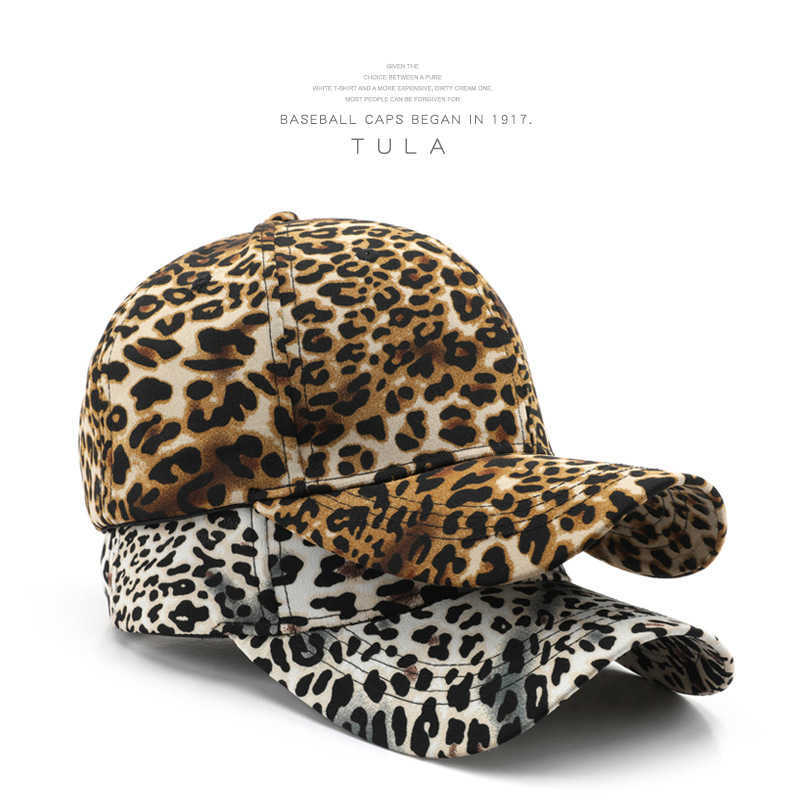 Womens Spring and Autumn Leopard Print Baseball Cap Outdoor Sports Sun Protection Visor Cap for Men and Women H251020