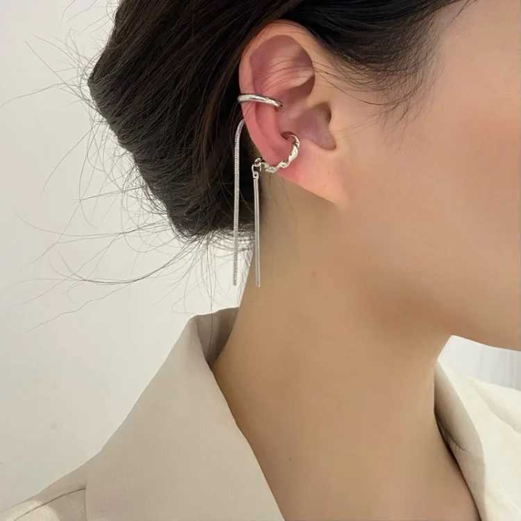 Luxury MultiLayer Clip Earrings For Women Geometric Shiny Zircon Pearl Ear Bone No Pierced Long Chain Tassel Earring J251021