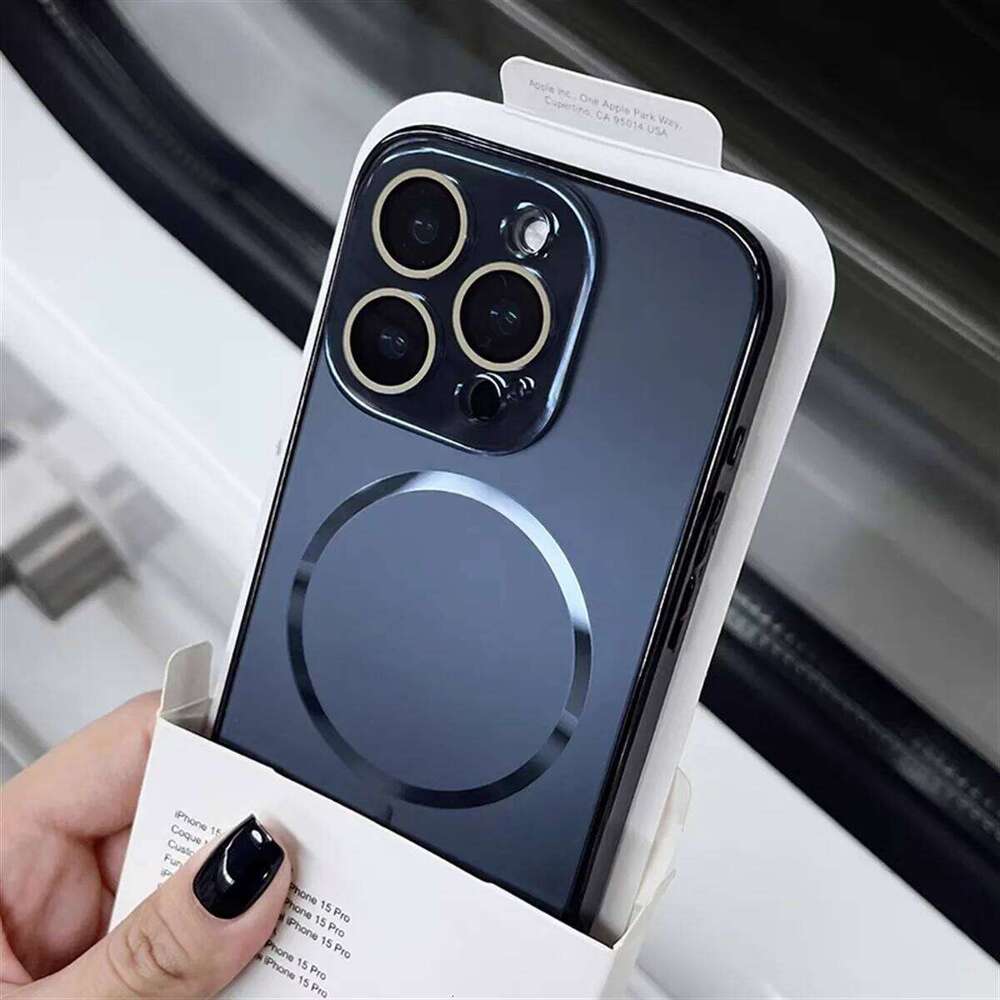 Nano Frosted Magsafe Lens Glass Protect Case For Iphone 17 Air 16 15 14 13 12 Pro Max Magnetic Wireless Charge Cover iphone 17 case