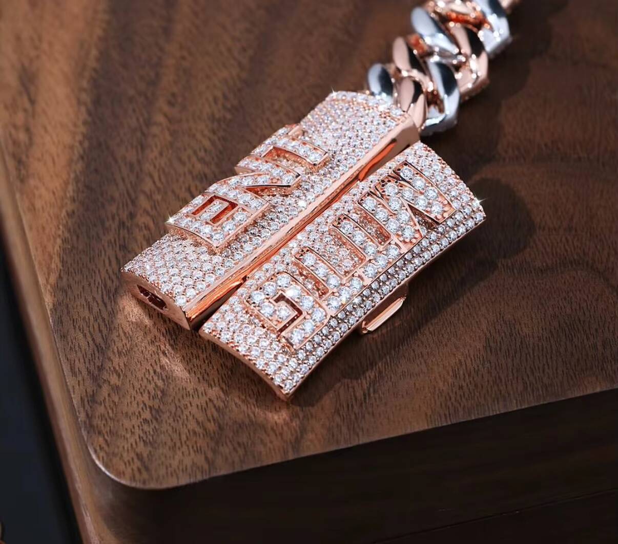 10K14K18K Gold Cuban Chain Full Pave Lab Grown Diamonds Double Row Design IGI Certified Hip Hop Jewelry