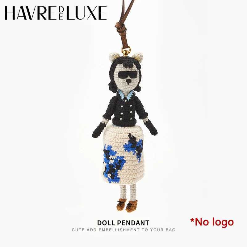 Cute doll bag pendant knitted humanoid bag charm braided keychain car pendant Womens Bag Accessories J251121