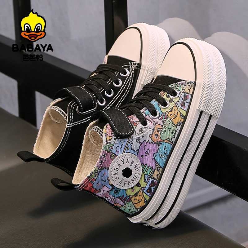 Babaya 2025 Spring New High Top Childrens Canvas Shoes Girls Shoes Boys Breathable Skate Shoes Autumn Kids Sneakers W251021
