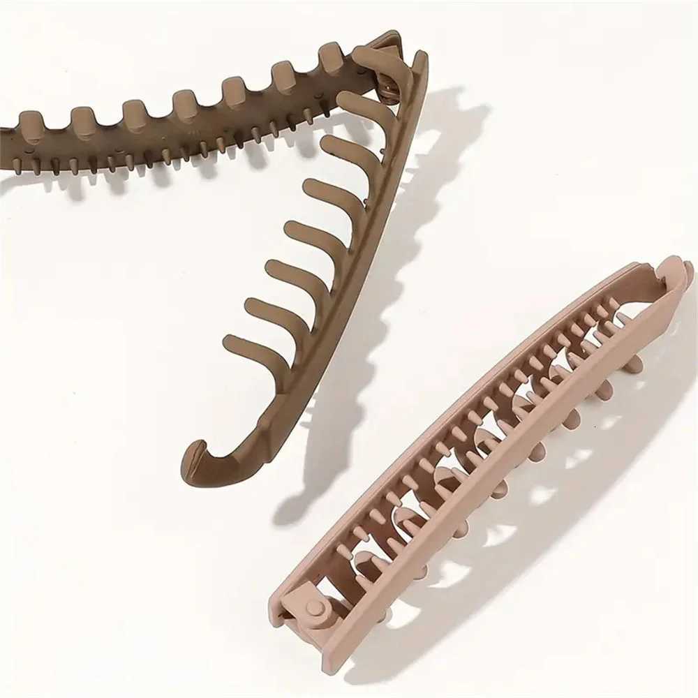 3Pcsset Large NonSlip Hair Clips Sturdy Frosted Solid Color Oval Ponytail Holders for Thick HairBanana ClipW254021