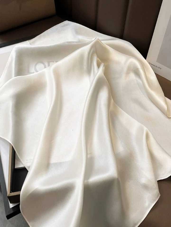 Solid Color Wens Square Scarf MtiPurpose Fashionab Imitation Silk Scarf For Hair Waist Bag Bandana Hair Band bandW251021