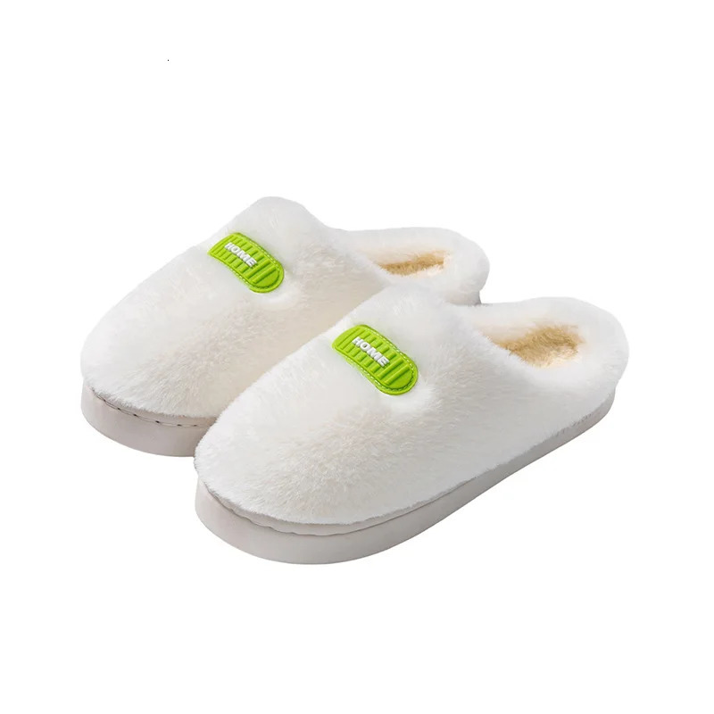 Velvet cotton slippers for autumn and winter home couples warm home indoor thick soled non slip slippers for men and women 251021