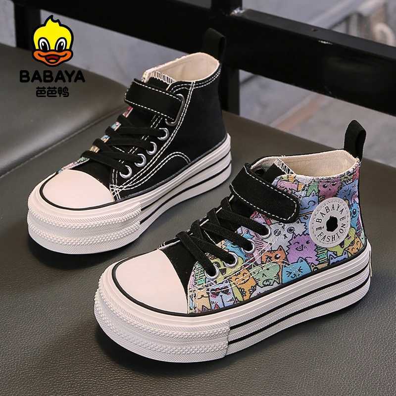 Babaya 2025 Spring New High Top Childrens Canvas Shoes Girls Shoes Boys Breathable Skate Shoes Autumn Kids Sneakers W251021