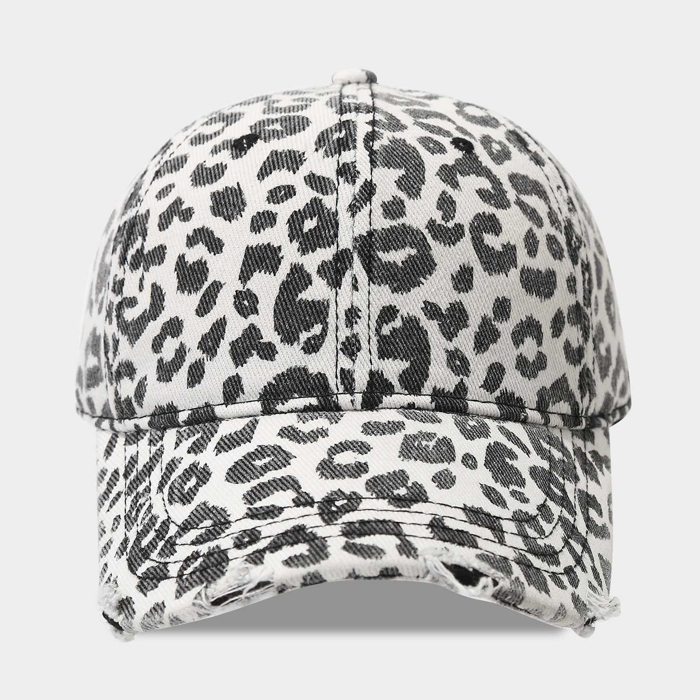 Leopard Print Trendy Baseball Cap Unisex Fashion Personality Distressed Versatile Trendy Duckbill Cap Spring Autumn Style H251020