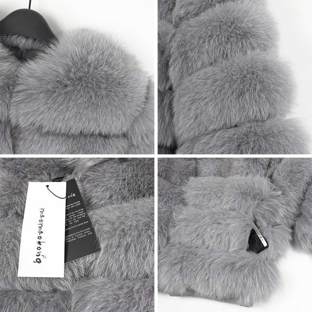 2025 MAOMAOKONG Natural Real Fox Fur Coat Womens Jackets Winter Furry Vest Luxury Beige Khaki Short Leather Female Clothing1 Y251105