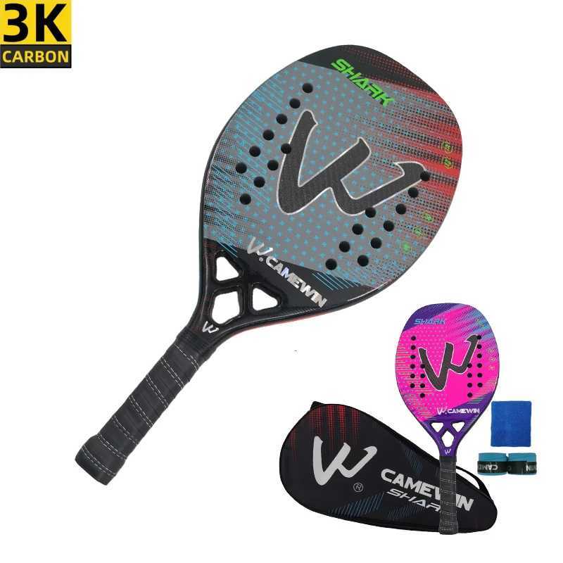 Camewin 3k Beach Tennis Racket Carbon Fiber Rough Surface 2024 New Outdoor Sports Tennis Racket Adult Use for Both Men and Women W251021