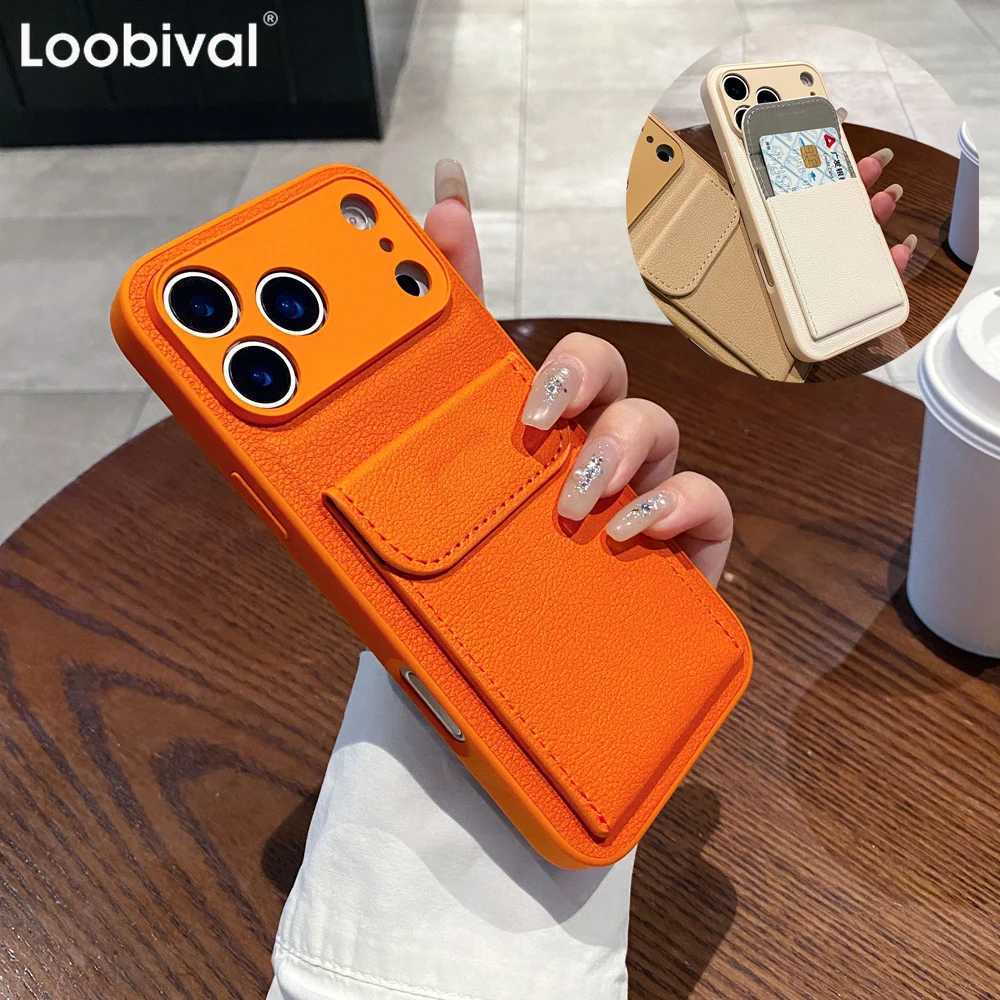 Card Slot Wallet PU Leather Bracket Case For iPhone 17 ProMax 17air 14 15 16 Plus 17 11 12 13 Pro Max Business Photo Clip Cover J251114