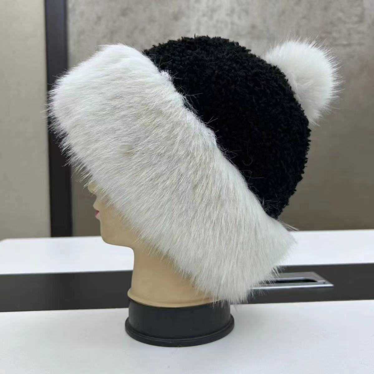 Winter New Fashionable Sheep Roll Anti Leather Grass Hat Princess Hair Thickened 2024 Warm Hat H251020