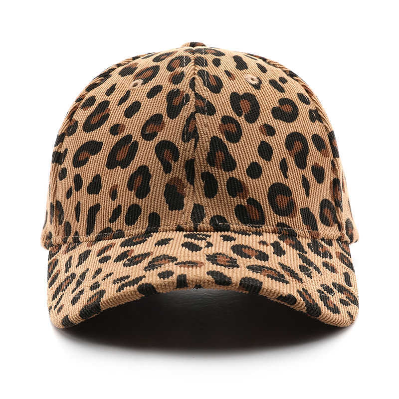 Womens Corduroy Leopard Print Baseball Cap for Autumn and Winter Outdoor Mens Warm and Coldproof Sunshade Cap H251020