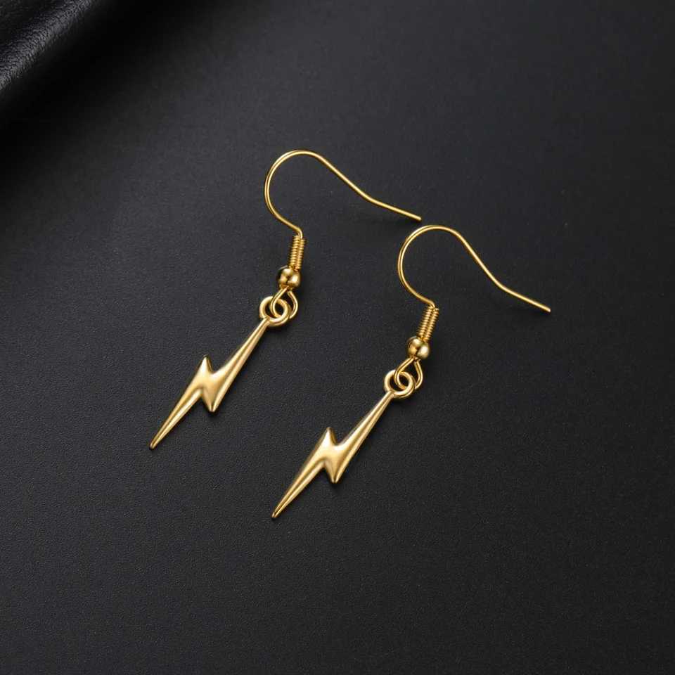 Cazador Lightning Dangle Earrings for Women Men Stainless Steel Couple Jewelry Punk Drop Earrings 2025 Birthday Gift J251021