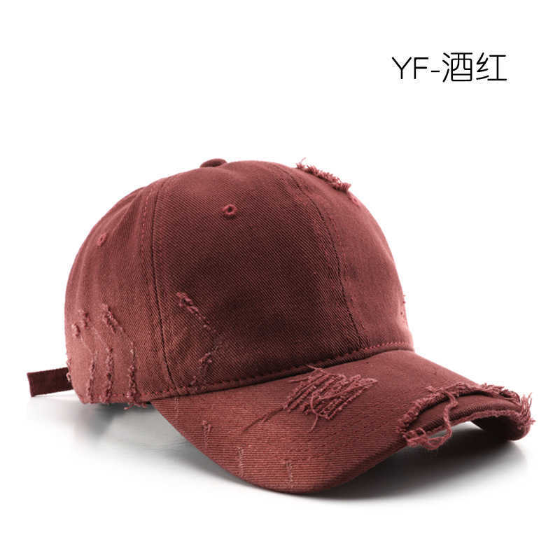 Style Personality Women Spring and Autumn Fashion Stonewashed Distressed Baseball Cap Outdoor Men Travel Sun Protection Baseball Cap H251020