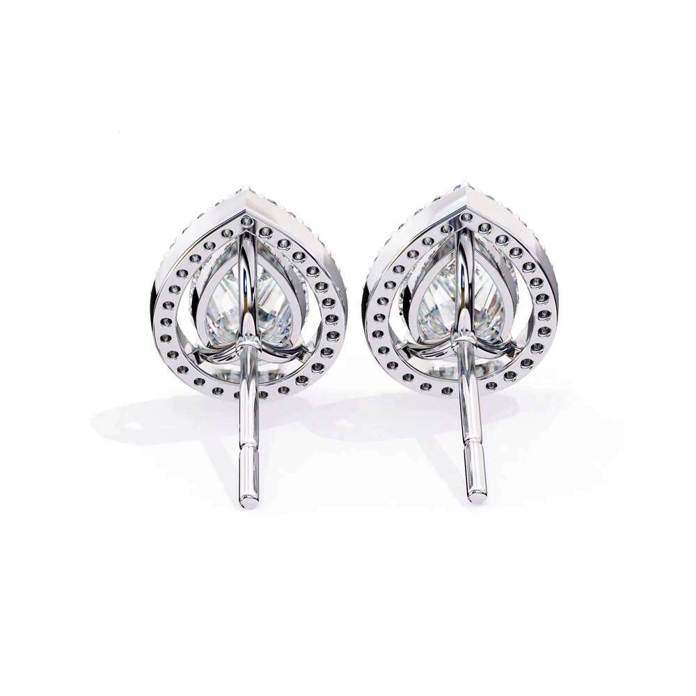 Reyes High-Quality Sterling Sier Pear Cut 1.5 Carat GRA Certified Sandstone Earrings Handmade Wedding Gift Fine Jewelry